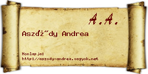 Aszódy Andrea névjegykártya