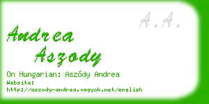 andrea aszody business card