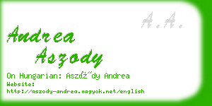 andrea aszody business card